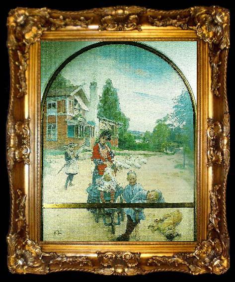 framed  Carl Larsson garden i sundborn, ta009-2